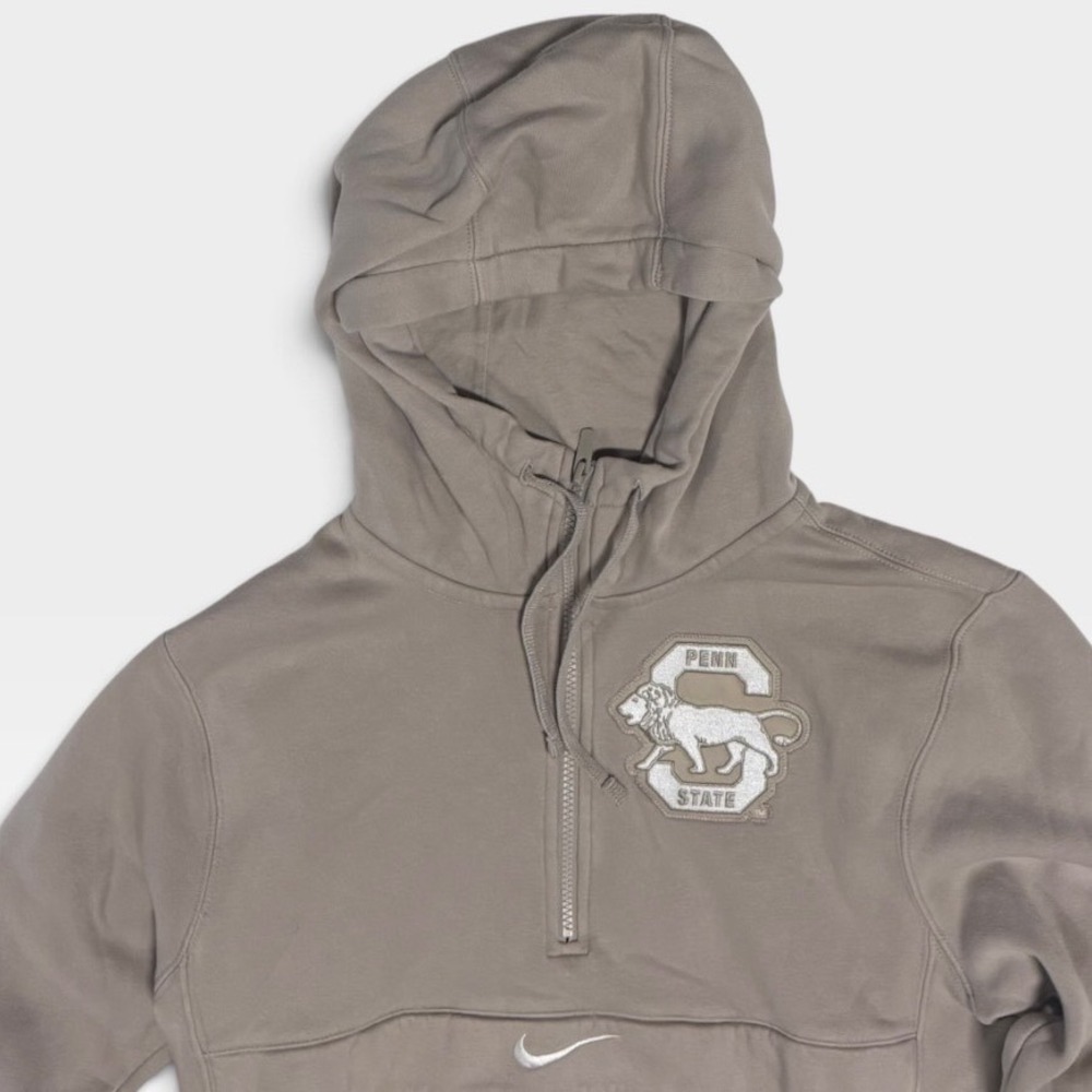 Penn State Nike Hoodie Womens Medium 1/4 Zip Pullover Fleece Brown DR4273-236